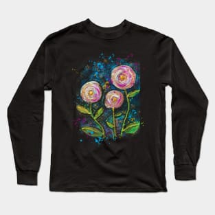 Floral Starry NIght Long Sleeve T-Shirt